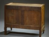 a wooden chest with two doors on the top