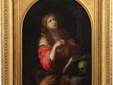 une image d'un tableau représentant une femme en robe rouge
