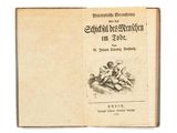 an old book with a drawing of a man and a woman on it