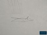 drawing of a chair and a piece of paper with a pencil on it