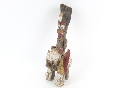 Statuette Urhobo, Nigeria.Personnage chevauchant une créatur…