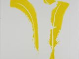 une image représentant un tableau avec de la peinture jaune sur fond blanc