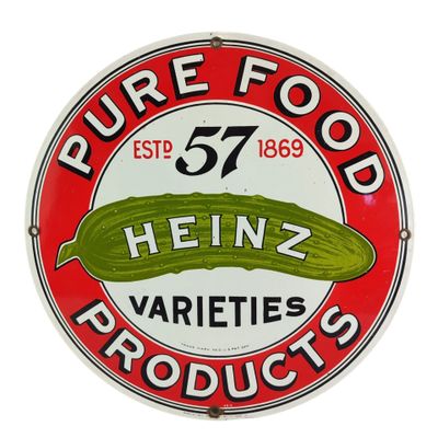 an image of a red and white sign with a cucumber on it