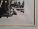 a drawing of a monkey sitting on a log