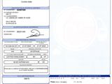 a close up of a document with a picture of a car on it