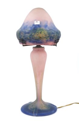 a lamp that is sitting on a table next to a lamp