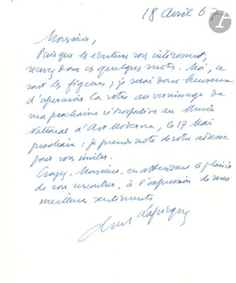 letter written in blue ink on a piece of paper with writing