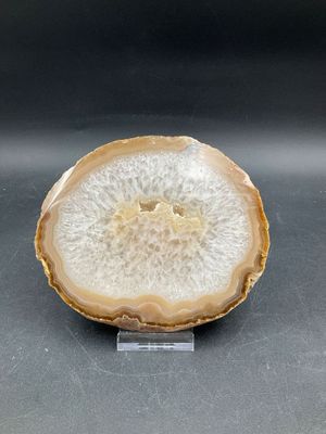 Plaque Agate épaisse avec belle cristallisation de quartz au…