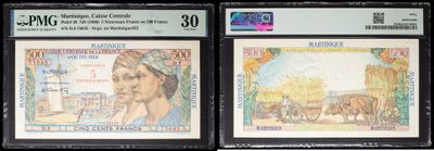 three different types of currency are on display in a display case