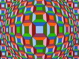 une image représentant un tableau aux motifs géométriques colorés