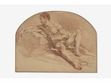 an image of a drawing of a man laying on the ground