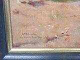 an image of a painting of a man on a horse in a field
