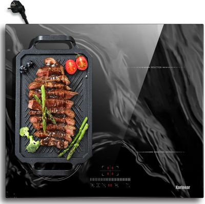 a picture of a grill with meat and vegetables on it