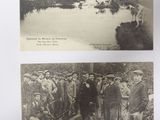 two pictures of a group of men standing next to each other