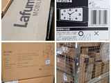 several pictures of boxes and packages stacked on top of each other