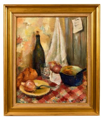 Marcel DYF (1899-1985) Nature morte à la nappe aux carreaux …