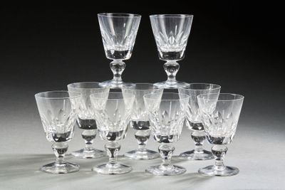 a group of wine glasses sitting on a table