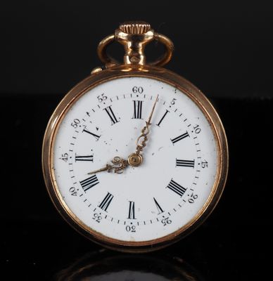 Petite montre de col Napoléon III en or jaune 750. Cadran à … - Photo 1