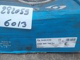 a blue box that has a tire on top of it