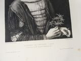 un dessin en noir et blanc représentant une femme tenant une fleur