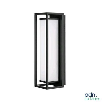 a black outdoor wall light with a white glass shade