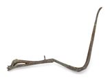 an image of a pair of old iron tongs on a white surface