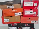 several boxes stacked on top of each other in a room