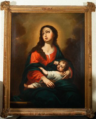 an image of a painting of a woman holding a child