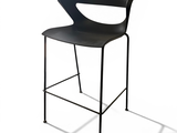 a black chair that is sitting on a white background