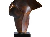 an image of a bronze sculpture of a woman ' s head on a black base
