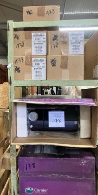 boxes stacked on top of each other in a warehouse