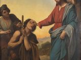 painting of jesus being taken from the cross by a group of men