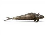 statue of a fish on a white background with a white background
