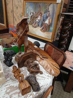 a table with a lot of items on it