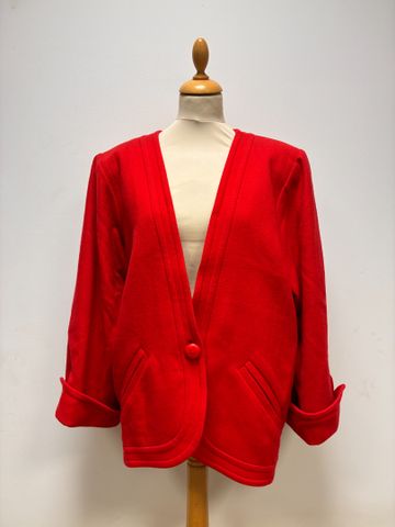 Yves SAINT LAURENT, Variation - Veste 100% laine, rouge, taille 4...