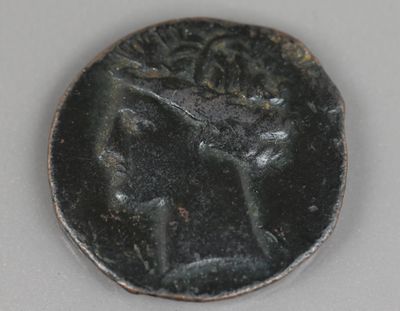 gros plan d'une pièce de monnaie sur laquelle figure un homme