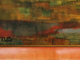 a picture of a painting of a horse in a field