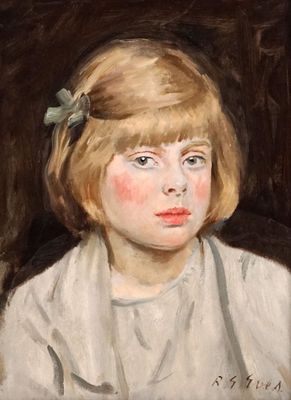 tableau représentant une petite fille avec un nœud dans les cheveux