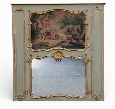 an image of a mirror with a painting on it and a painting on the back of it
