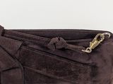 an image of a brown purse with a zipper on it
