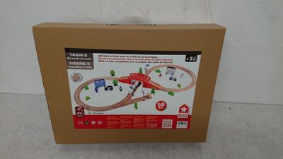 Train en bois, forme 8 grand circuit, 50 pièces HOUSE OF TOY…