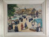 a picture of a painting of a market scene