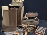 a pile of assorted items sitting on a table