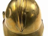 brass helmet on a white background with a white background