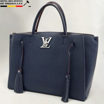 louis vu vu bag in navy blue leather with tassels