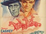 une affiche de western mettant en scène un cow-boy et une femme