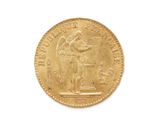 an image of a gold coin with an angel on it