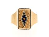 an image of a gold ring with a blue stone in the center