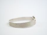 sterling silver bangle bracelet with a textured design