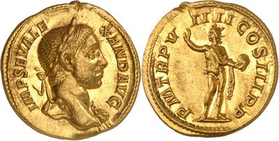 a gold coin with an image of a man on it